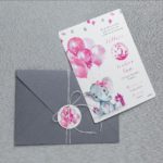 ΠΡΟΣΚΛΗΤΗΡΙΟ ΒΑΠΤΙΣΗΣ ELEPHANT PINK BALLOONS