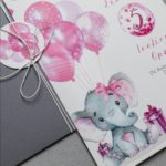 ΠΡΟΣΚΛΗΤΗΡΙΟ ΒΑΠΤΙΣΗΣ ELEPHANT PINK BALLOONS - Image 2