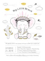ΠΡΟΣΚΛΗΤΗΡΙΟ ΒΑΠΤΙΣΗΣ BIG LITTLE BRAVE