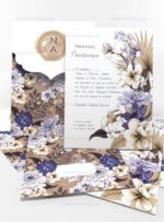 ΠΡΟΣΚΛΗΤΗΡΙΟ ΓΑΜΟΥ MOCHA N BLUE BRIGHT