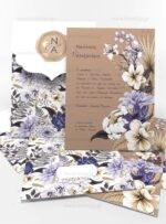 ΠΡΟΣΚΛΗΤΗΡΙΟ ΓΑΜΟΥ MOCHA N BLUE DARK