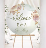 Ξύλινη Πινακίδα γάμου – Watercolor Roses - Image 3