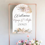 Ξύλινη οβάλ Πινακίδα Γάμου – Boho Φλοράλ - Image 2